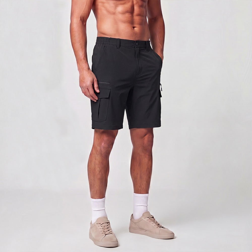Men 9 Inch Hiking Cargo Shorts - Water Resistant 7 Pocket Stretch Tactical Shorts